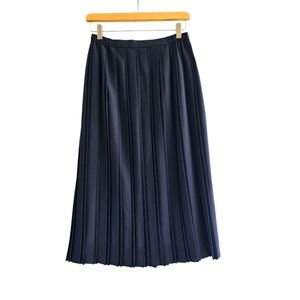 Vintage St Michael Marks & Spencer Dark Navy Blue Pleated Skirt, Size 10